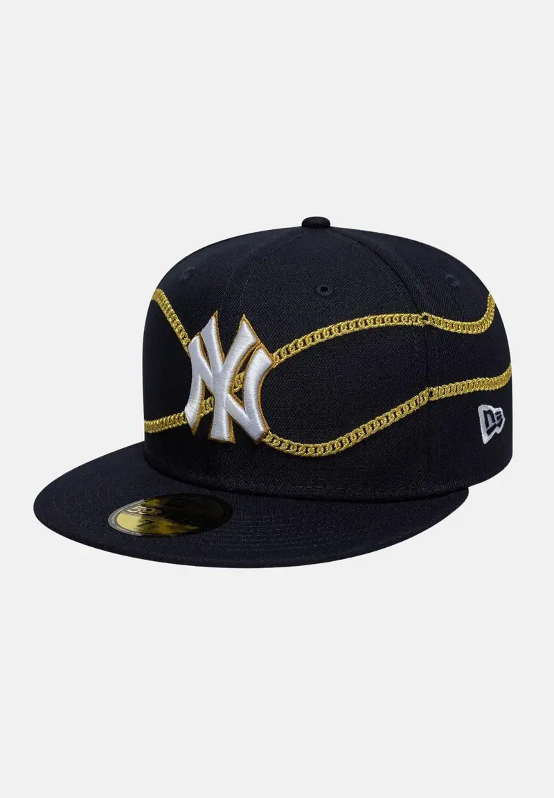 New Era Cappello con visiera 59FIFTY Fitted New York Yankees MLB Chain Wrap blu da uomo