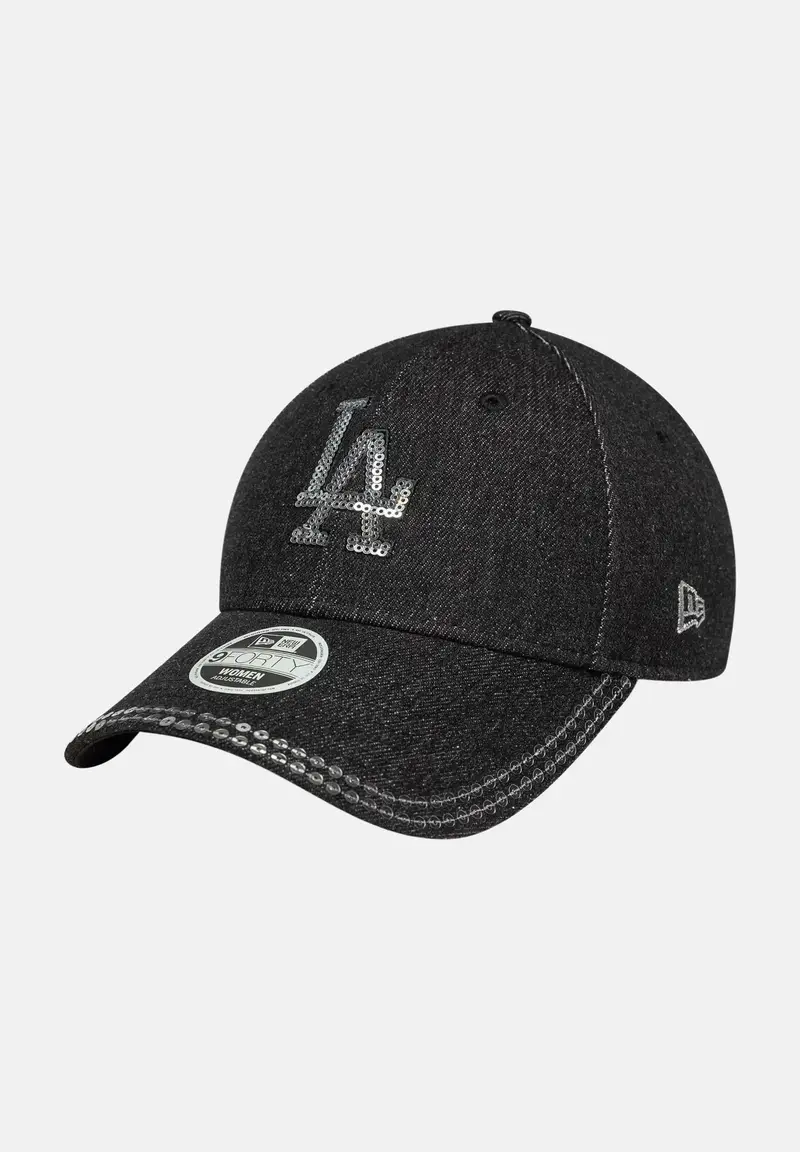 Cappello con visiera 9FORTY LA Dodgers MLB in denim nero da donna