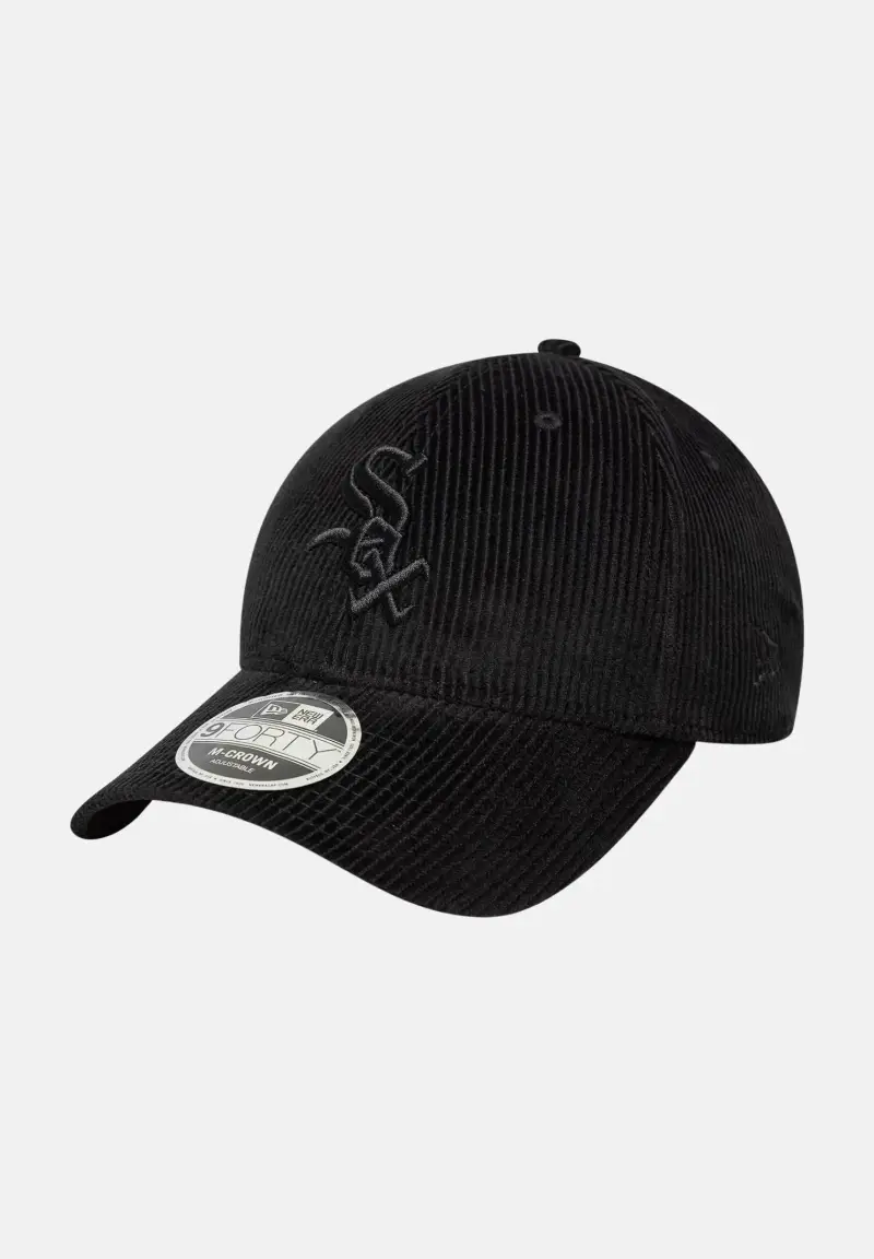 Cappello con visiera 9FORTY M-Crown Chicago White Sox MLB in velluto a costine nero per uomo e donna
