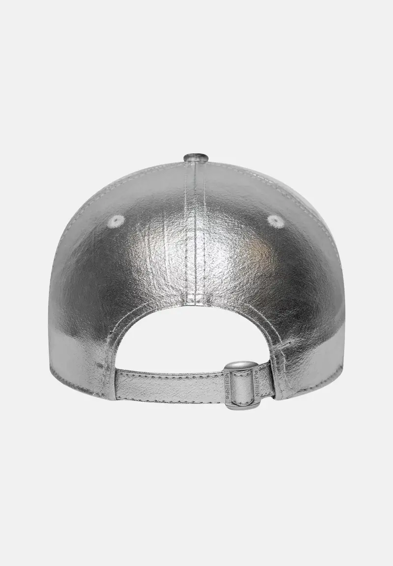 Cappello con visiera 9FORTY New York Yankees MLB in ecopelle argento da donna miniatura 2