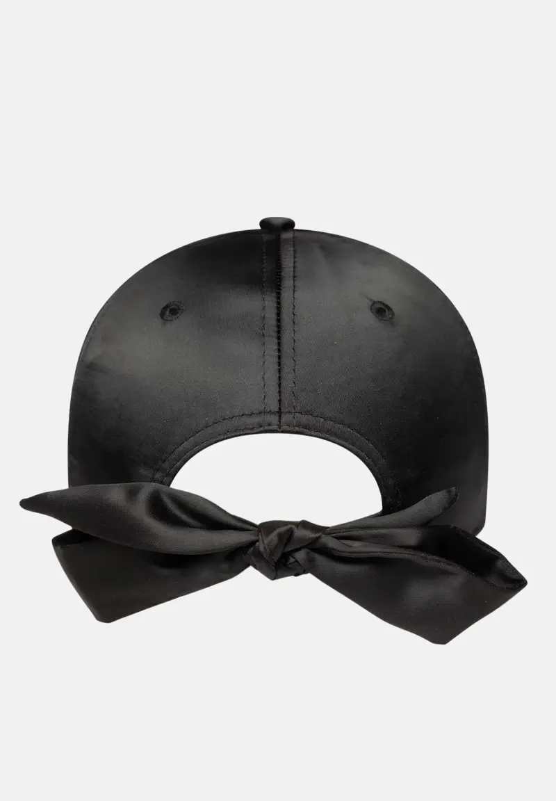 Cappello con visiera 9FORTY New York Yankees MLB Satin Bow nero da donna miniatura 2