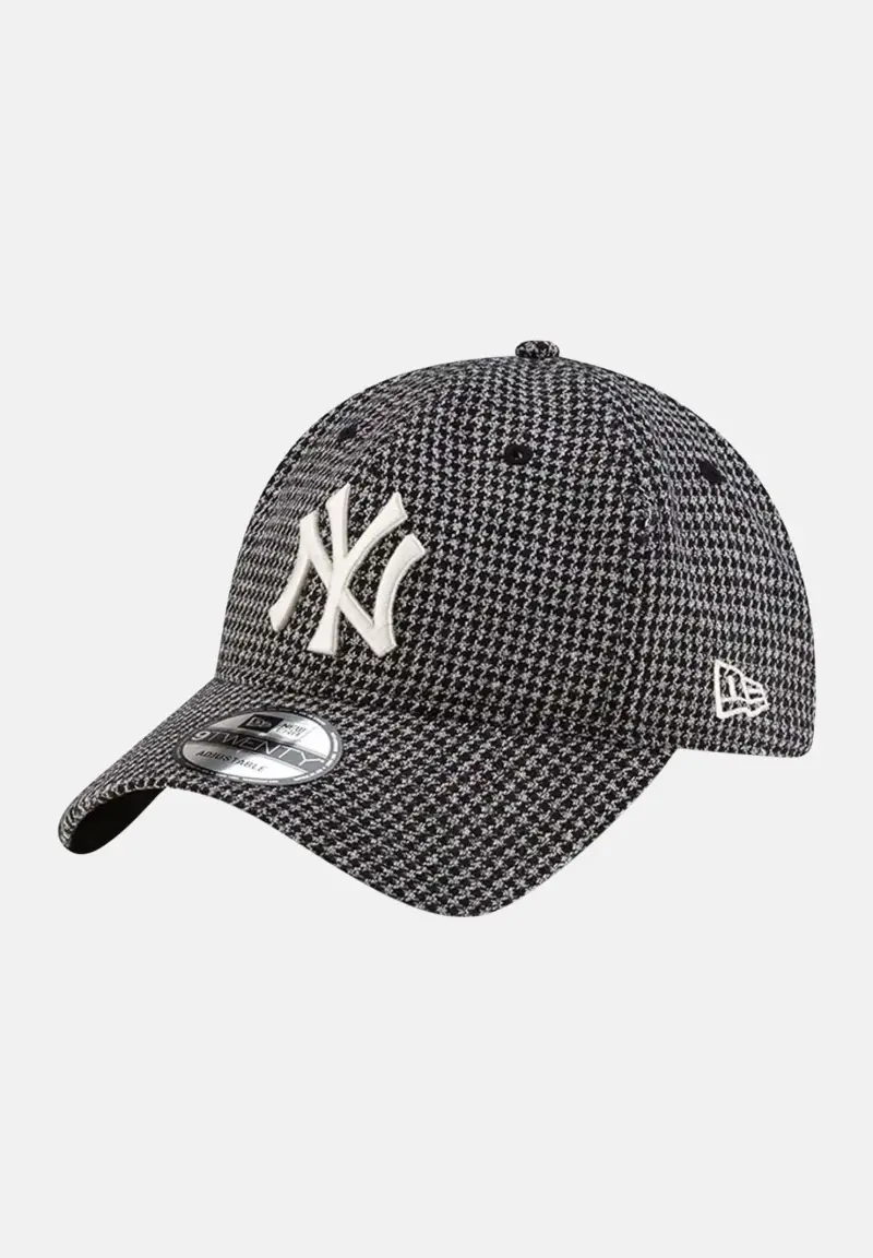 Cappello con visiera 9TWENTY New York Yankees MLB Houndstooth bianco e nero per uomo e donna