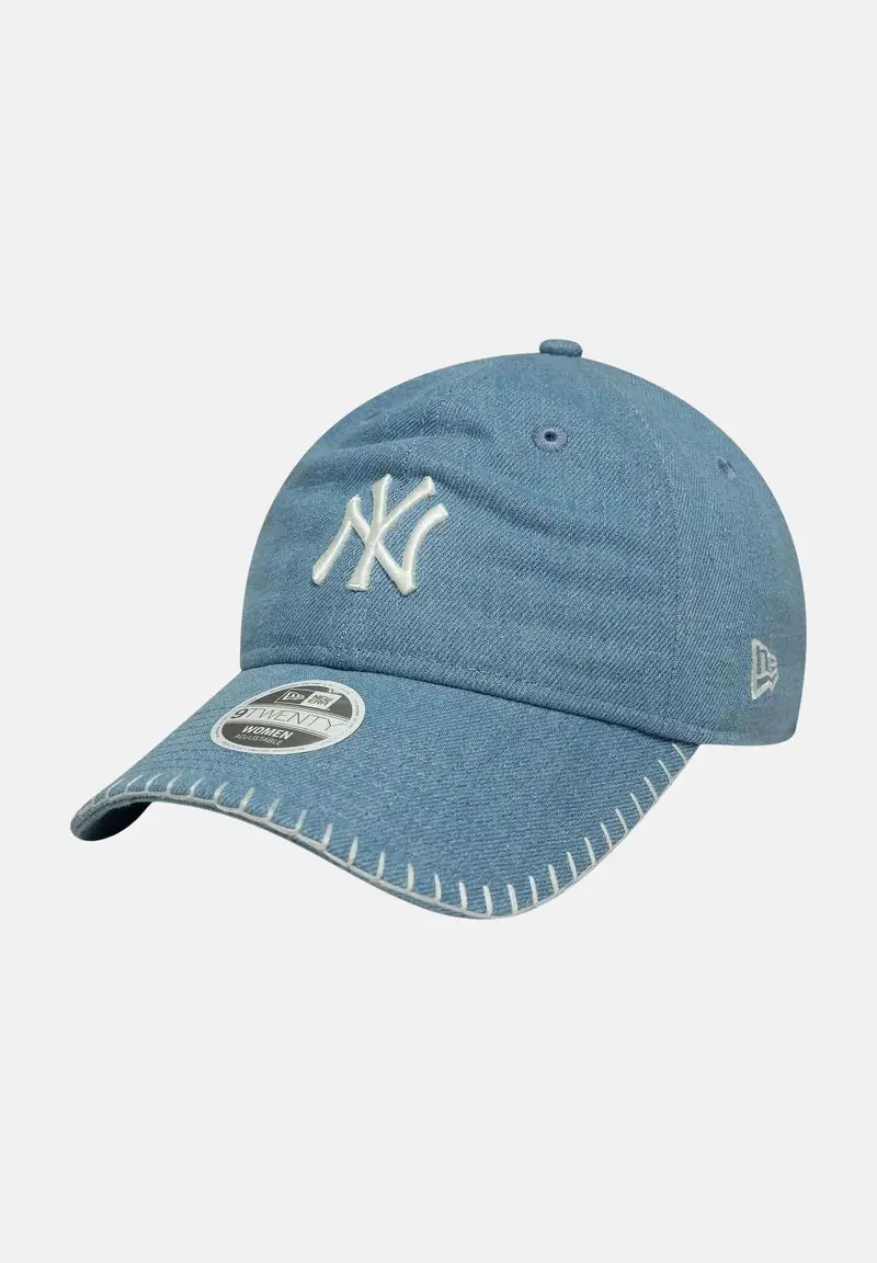 Cappello con visiera 9TWENTY New York Yankees MLB in denim chiaro per uomo e donna