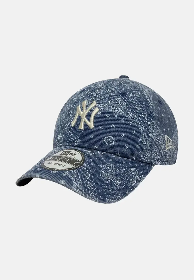 Cappello con visiera 9TWENTY New York Yankees MLB Washed Paisley in denim per uomo e donna
