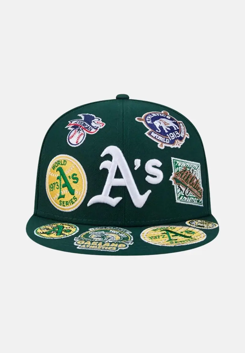 Cappello con visiera Athletics MLB All Over Team 59FIFTY verde da uomo
