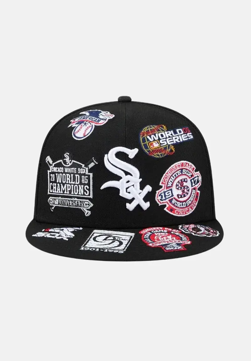 Cappello con visiera Chicago White Sox MLB All Over Team 59FIFTY nero per uomo e donna