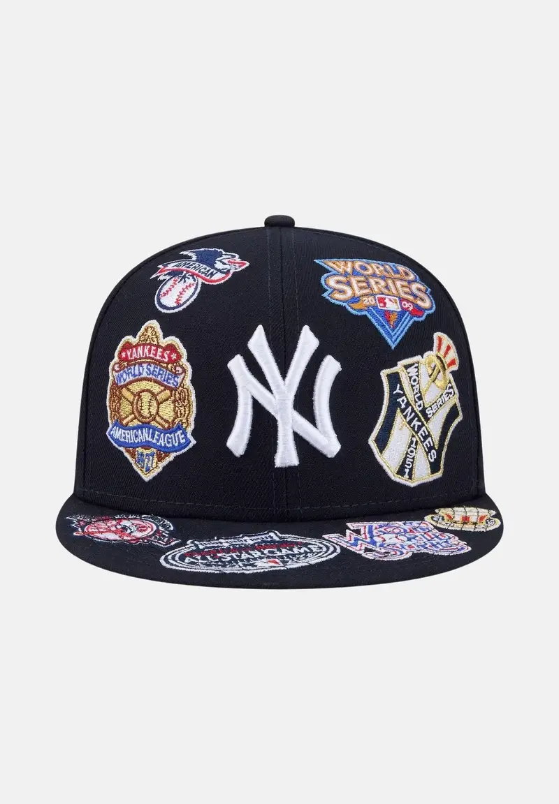 Cappello con visiera New York Yankees MLB All Over Team 59FIFTY blu da uomo