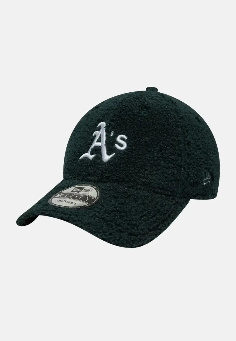 Cappello con visiera Oakland Athletics MLB Winter Borg 9FORTY verde scuro per uomo e donna