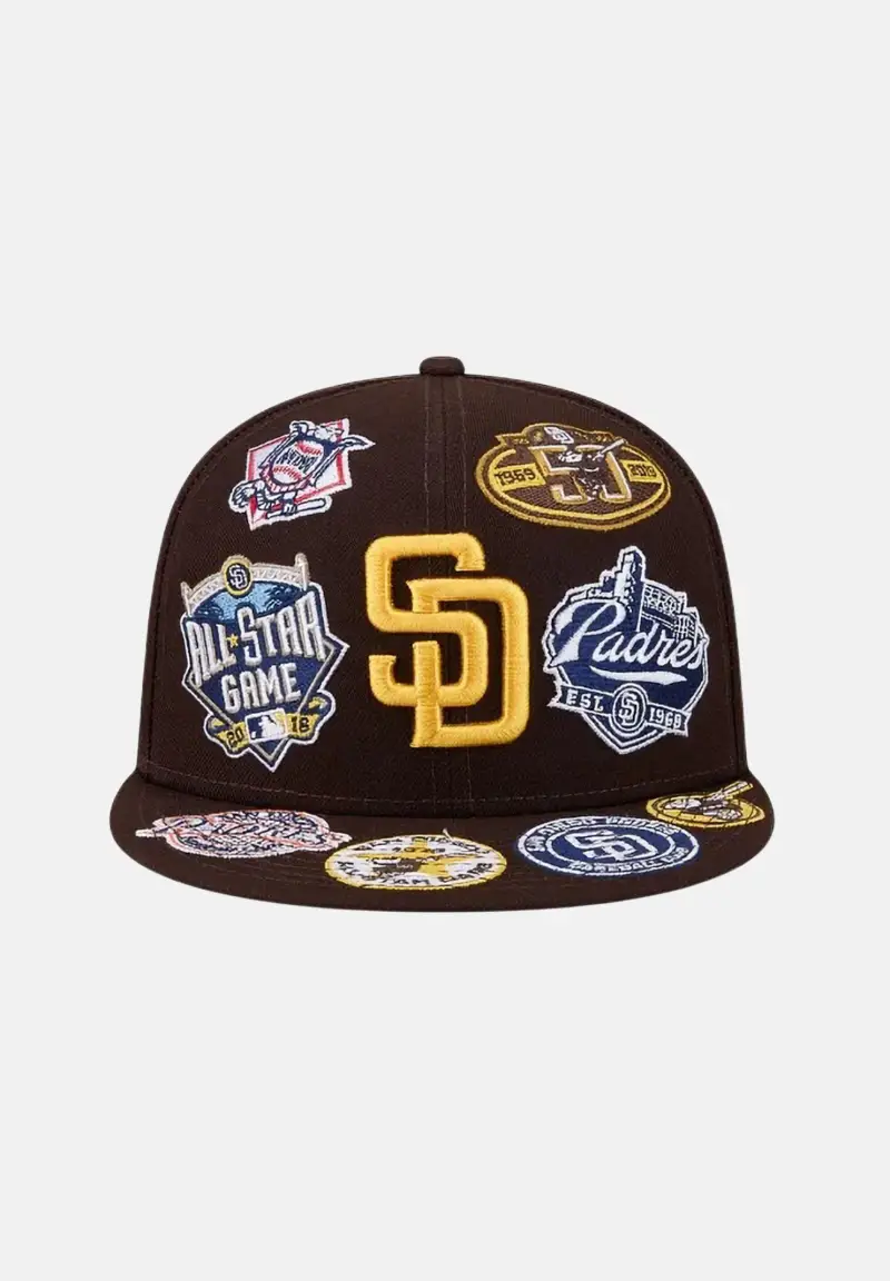 Cappello con visiera San Diego Padres All Over 59 FIFTY Fitted marrone per uomo e donna
