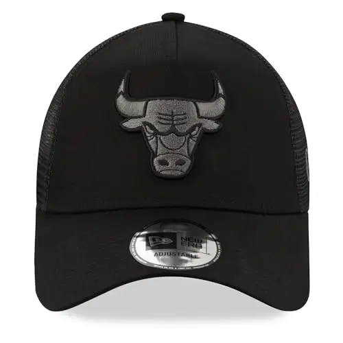 New Era Chicago Bulls NBA Bob Team Logo Nero A-Frame Berretto da Camionista Regolabile miniatura 2