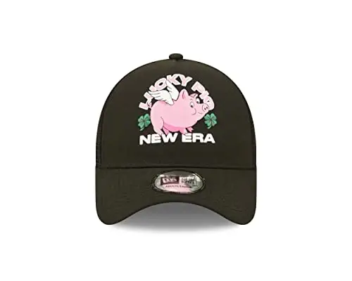 New Era Fanartikel Lucky Pig Motiv gebogner Schirm Schwarz A-Frame Trucker Cap Mesh Einsatz - One miniatura 2