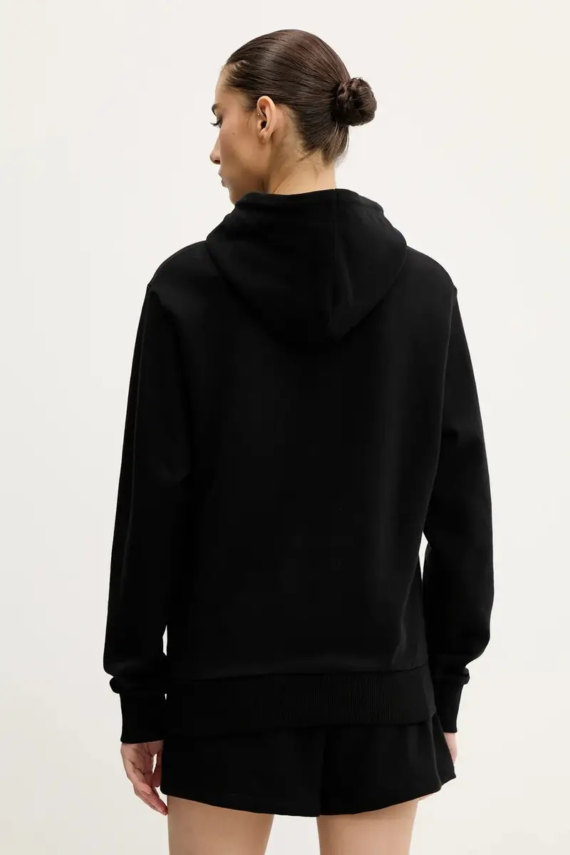 felpa colore nero con cappuccio con applicazione 60564904 miniatura 3