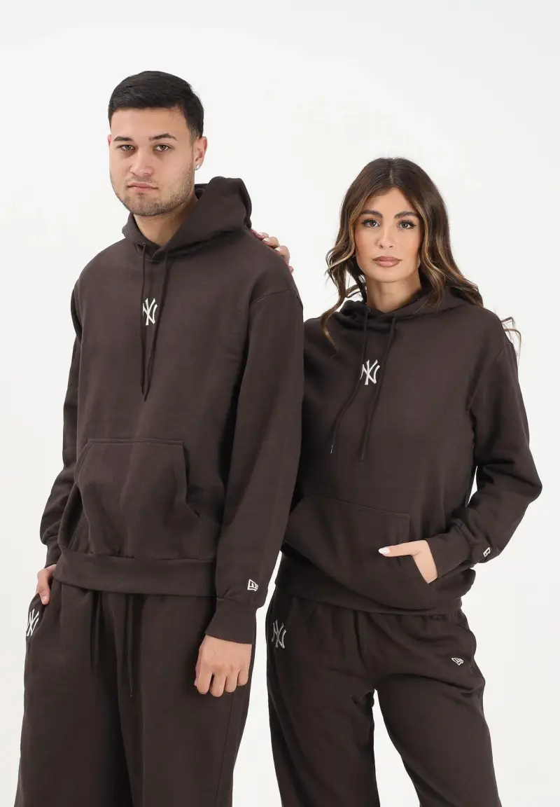 Felpa con cappuccio New York Yankees MLB League Essential marrone per uomo e donna miniatura 2