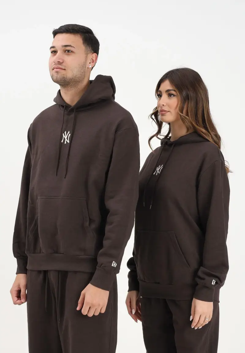 Felpa con cappuccio New York Yankees MLB League Essential marrone per uomo e donna