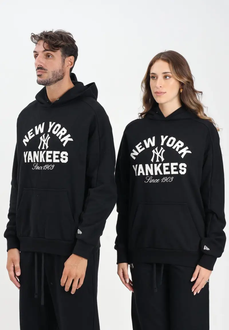 Felpa con cappuccio Oversized New York Yankees MLB Heritage nera per uomo e donna