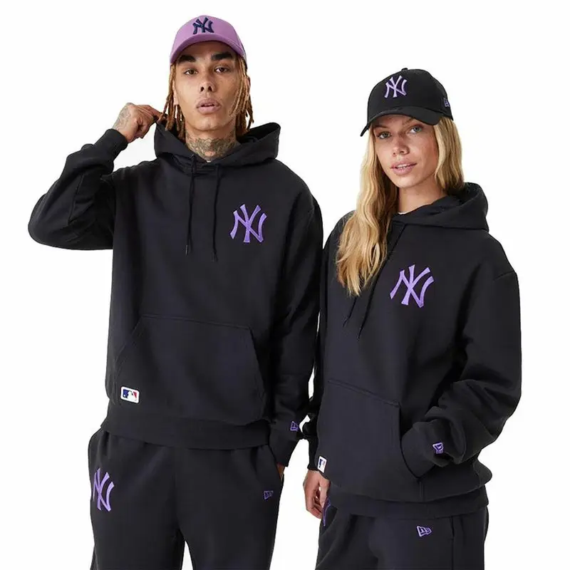 Felpa con Cappuccio Unisex New Era League Essentials New York Yankees Nero | New Era