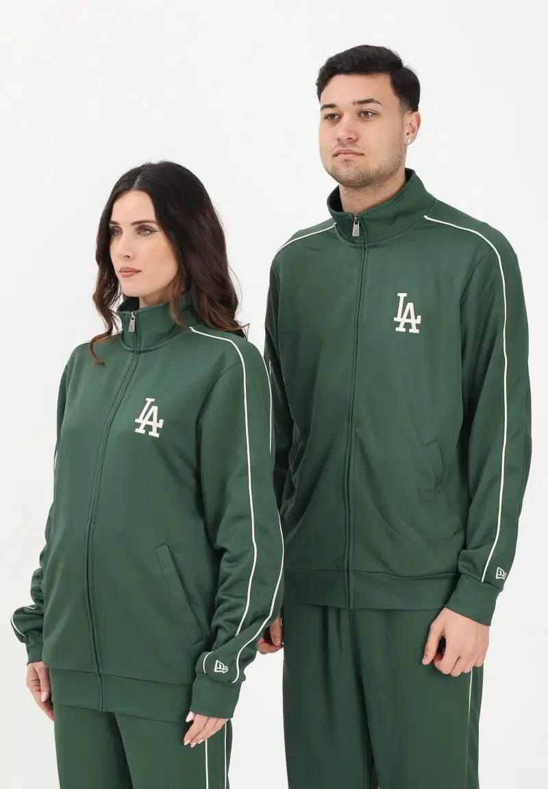 Felpa con zip LA Dodgers MLB Piping verde per uomo e donna miniatura 2