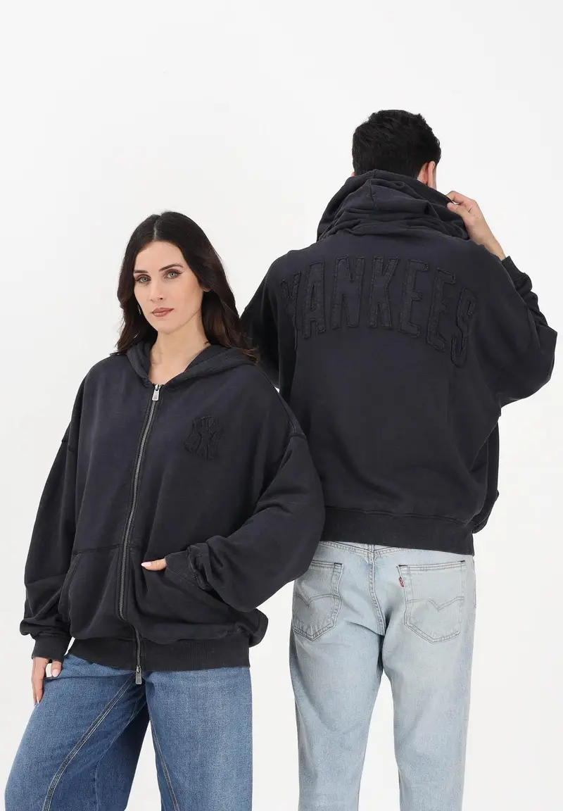 Felpa con zip New York Yankees MLB nera per uomo e donna miniatura 2