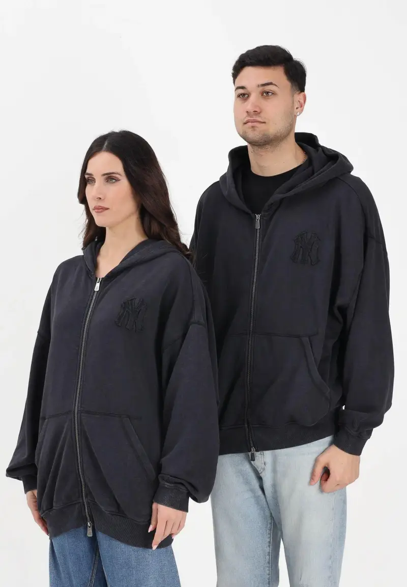 Felpa con zip New York Yankees MLB nera per uomo e donna