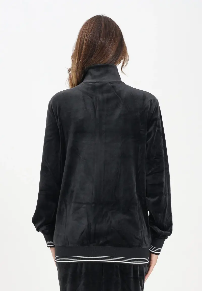 Felpa con zip New York Yankees MLB Velour nera per uomo e donna miniatura 3