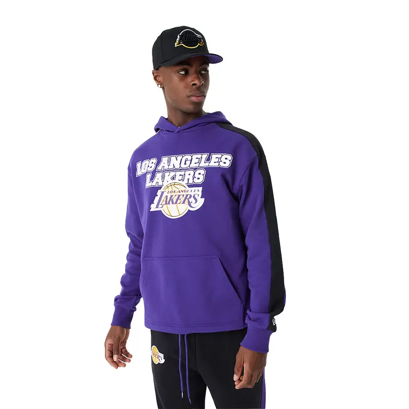 Felpa da uomo di New Era NBA Large Graphic OS Hoody Los Angeles Lakers | New Era Viola iris