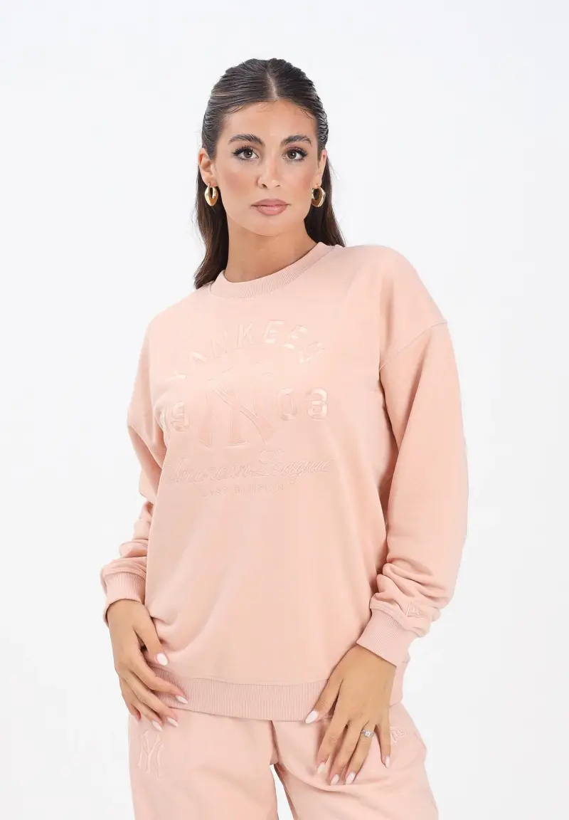 Felpa girocollo New York Yankees MLB Tonal Graphic rosa da donna miniatura 2