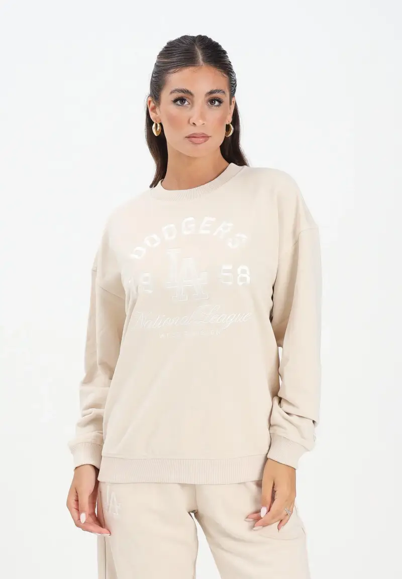 Felpa girocollo Oversized LA Dodgers MLB Tonal Graphic panna da donna miniatura 2
