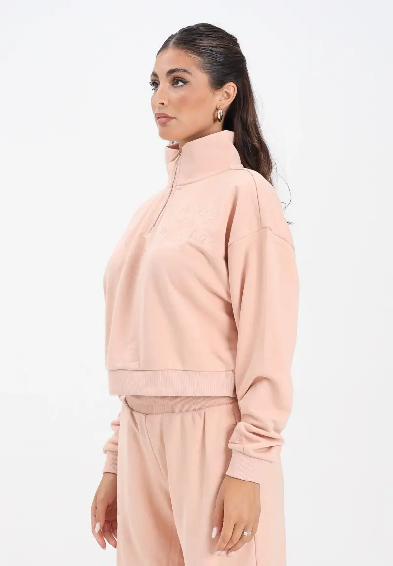 Felpa mezza zip New York Yankees MLB Tonal rosa da donna