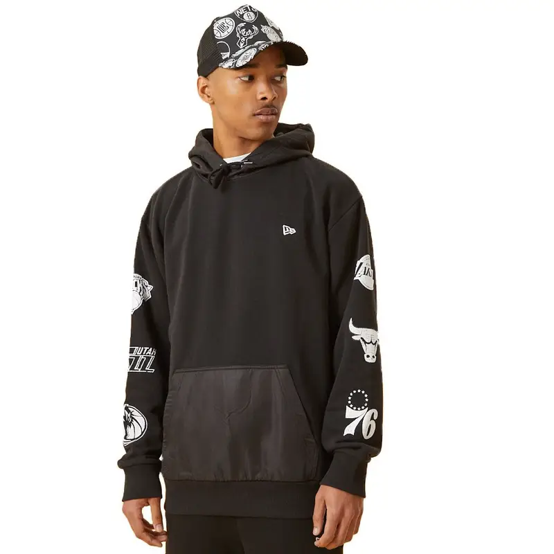 Felpa Nba Distressed Multi Team Logo Nero Uomo XL