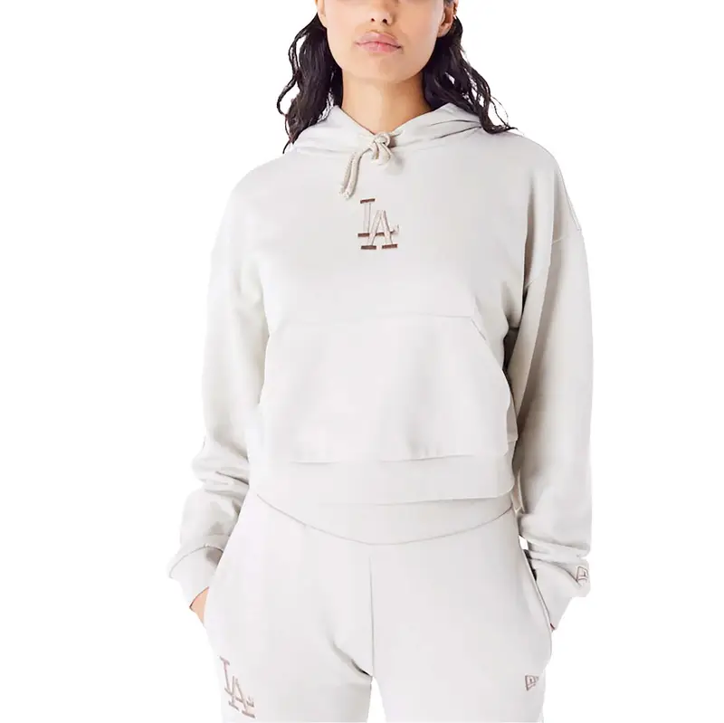 Felpa New Era Mlb Lifestyle Crop Hoody Losdod Stnabr Donna | New Era Beige