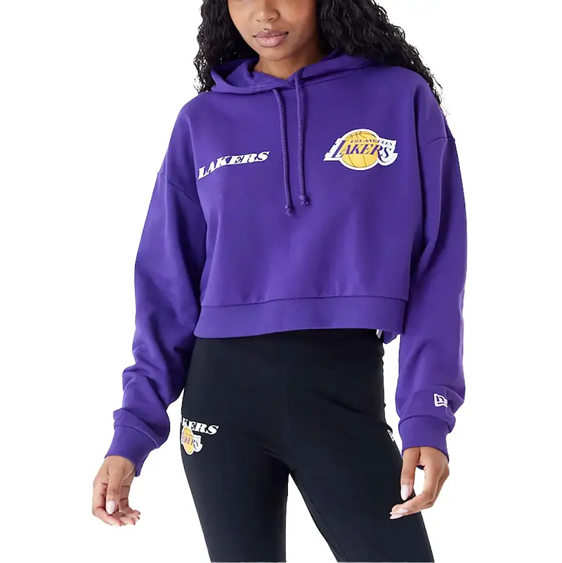 Felpa New Era Nba Team Logo Crop Hoody Loslak Trpagd Donna | New Era Viola