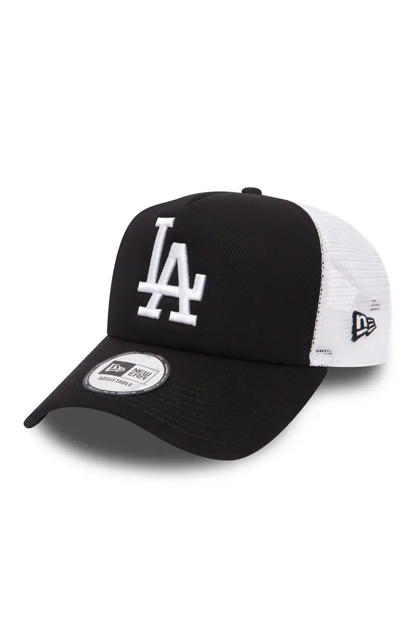 LA Dodgers Clean A-Frame Trucker Cap Black Whte 11405498.CLEAN.TRUCKER Nero