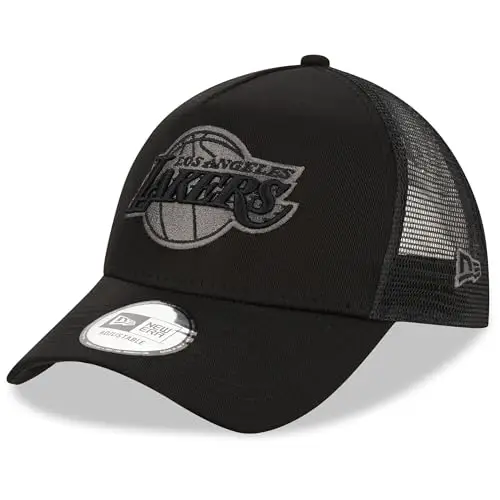 New Era Los Angeles Lakers NBA Bob Team Logo Nero A-Frame Berretto da Camionista Regolabile