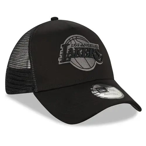 New Era Los Angeles Lakers NBA Bob Team Logo Nero A-Frame Berretto da Camionista Regolabile miniatura 3