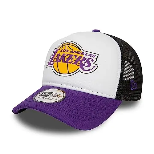New Era Los Angeles Lakers Team Colour Block White Purple A-Frame Adjustable Trucker cap - One