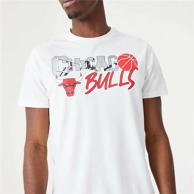 Maglia a Maniche Corte Uomo New Era NBA Infill Graphic Chicago Bulls Bianco | New Era