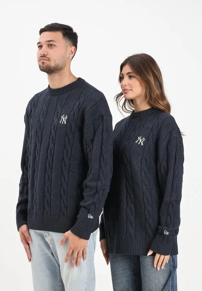 Maglioncino girocollo New York Yankees MLB blu per uomo e donna
