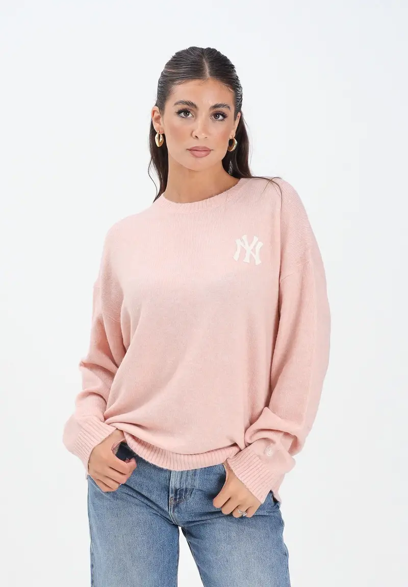 Maglioncino girocollo New York Yankees MLB rosa da donna miniatura 2