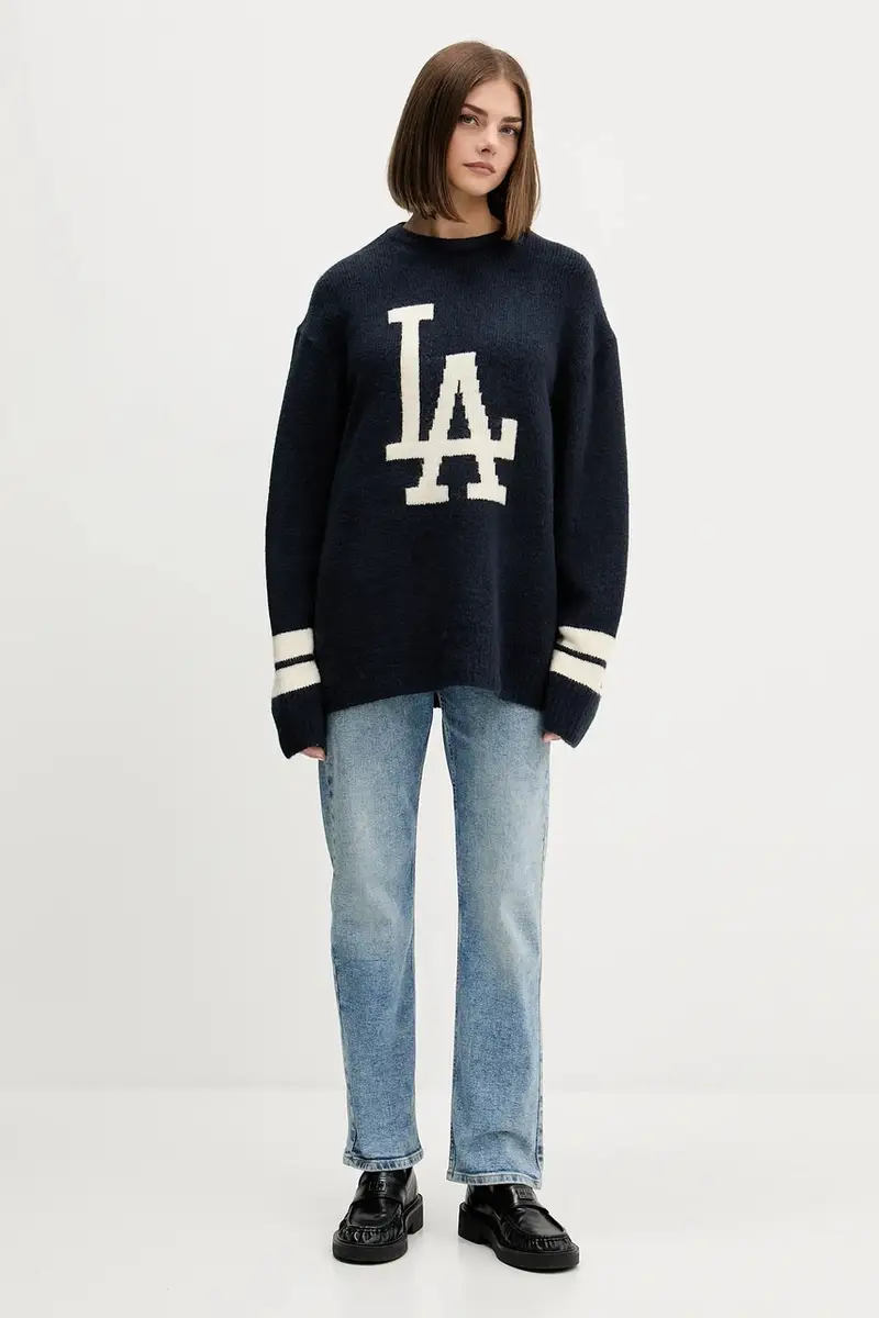 maglione in misto lana colore blu navy 60684329 miniatura 4