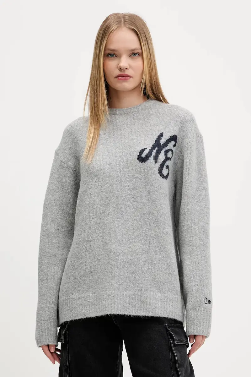 maglione in misto lana colore grigio 60684380