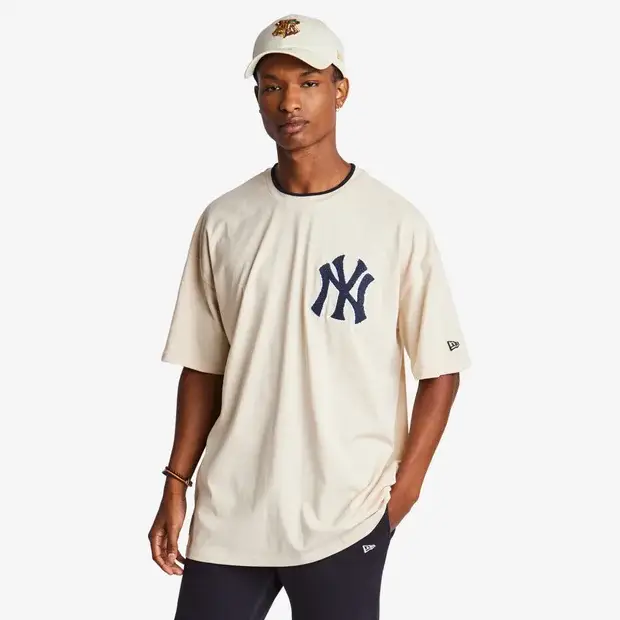 Mlb New York Yankees Uomo - Magliette Beige - di cotone