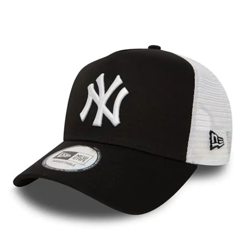 New Era New York Yankees MLB Clean Nero Bianco 9Forty A-Frame Berretto da Camionista Regolabile per Bambini