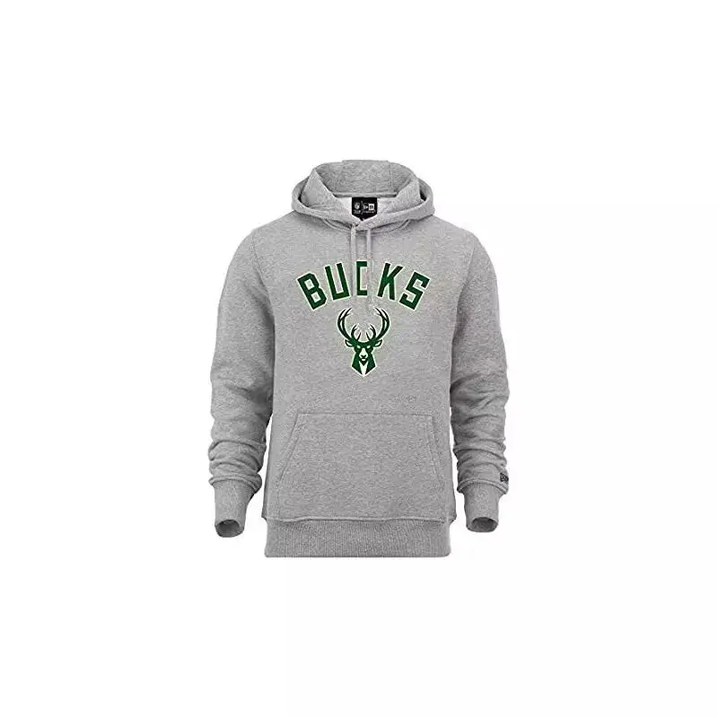 Sweat capuche New Era avec logo de l'équipe Milwaukee Bucks | New Era Grigio