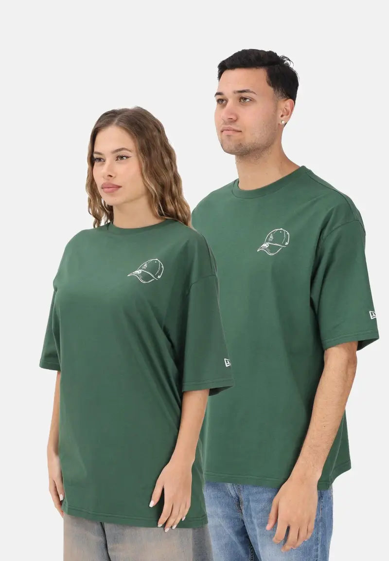T-shirt a manica corta Oversized LA Dodgers MLB Baseball Graphic verde per uomo e donna
