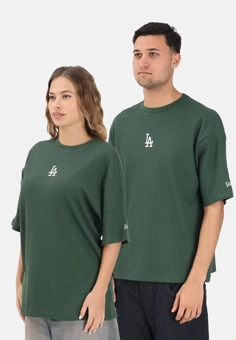 T-shirt a manica corta Oversized LA Dodgers MLB Waffle verde per uomo e donna
