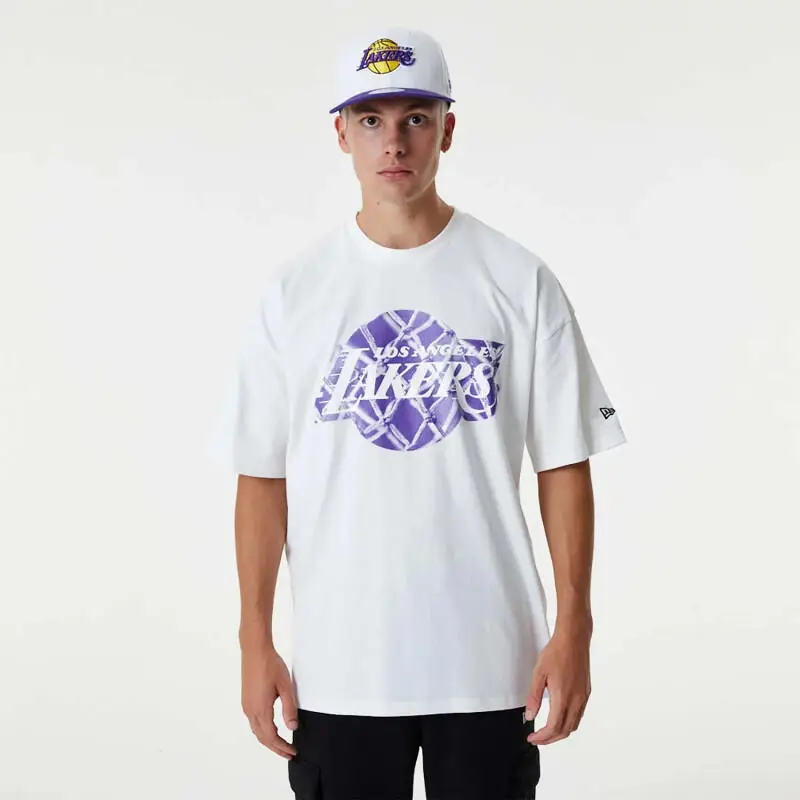 T-Shirt NBA Los Angeles Lakers Infill Logo Herren NEW ERA | New Era Bianco