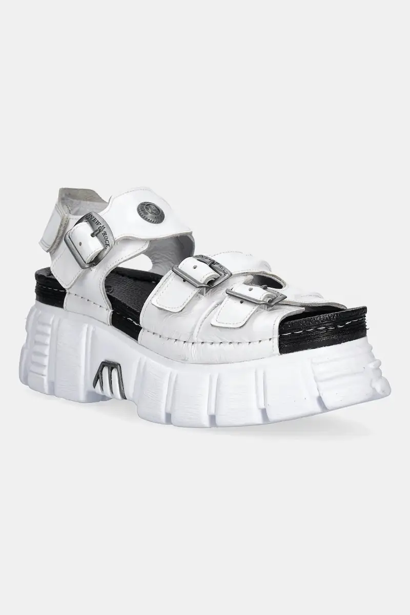 sandali in pelle CHAROL ARRUGADO colore bianco M-BIOS101-C3