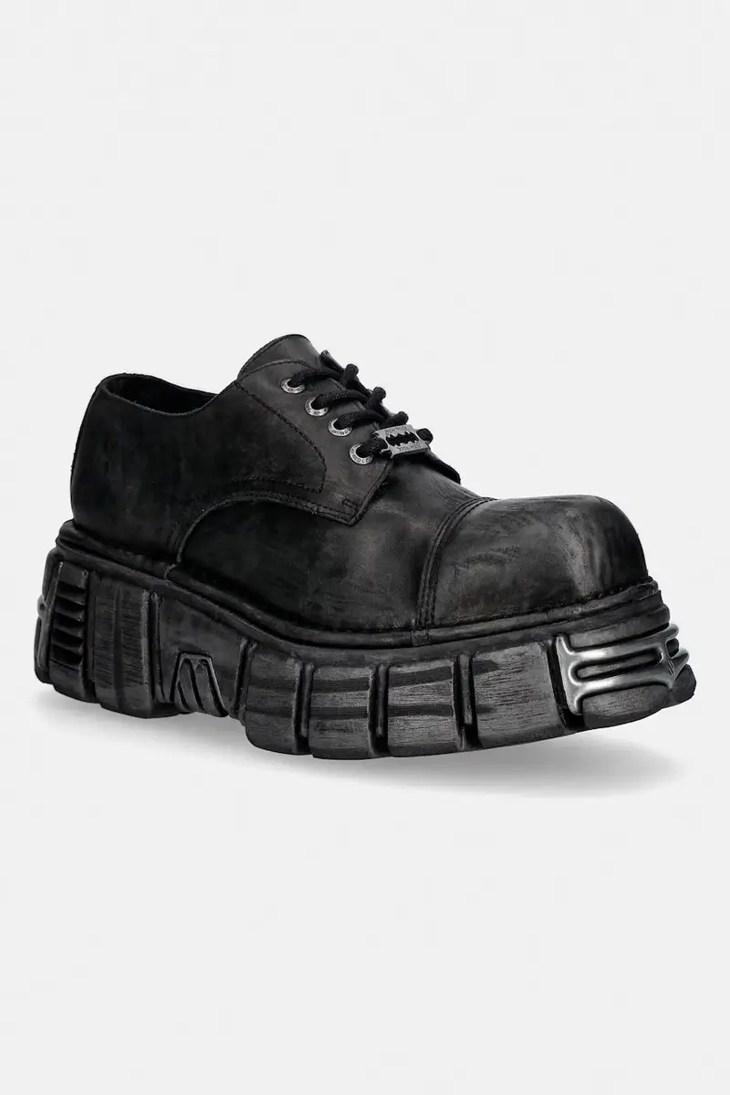 scarpe in pelle CRUST NEGRO ACABADO DESTROYED, TOWER NEG Grigio
