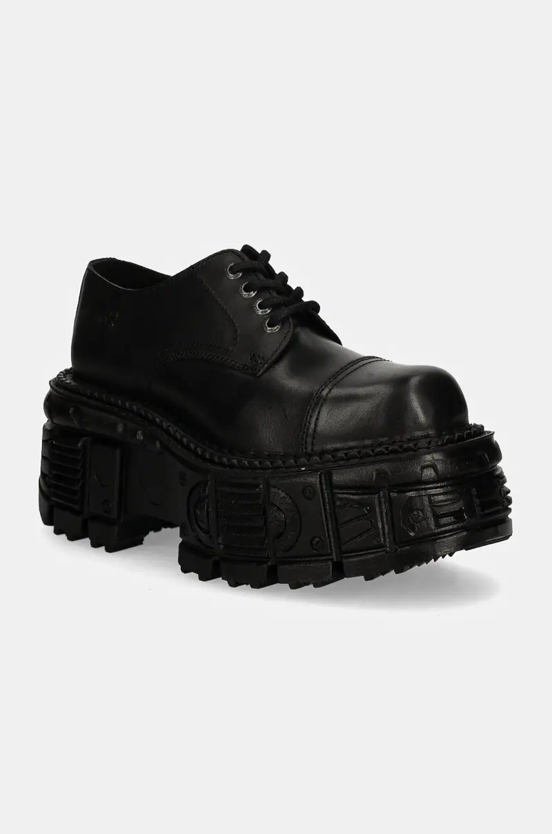 scarpe in pelle CRUST NEGRO + TANK NEGRO donna colore nero M-TANKMILI003-S1