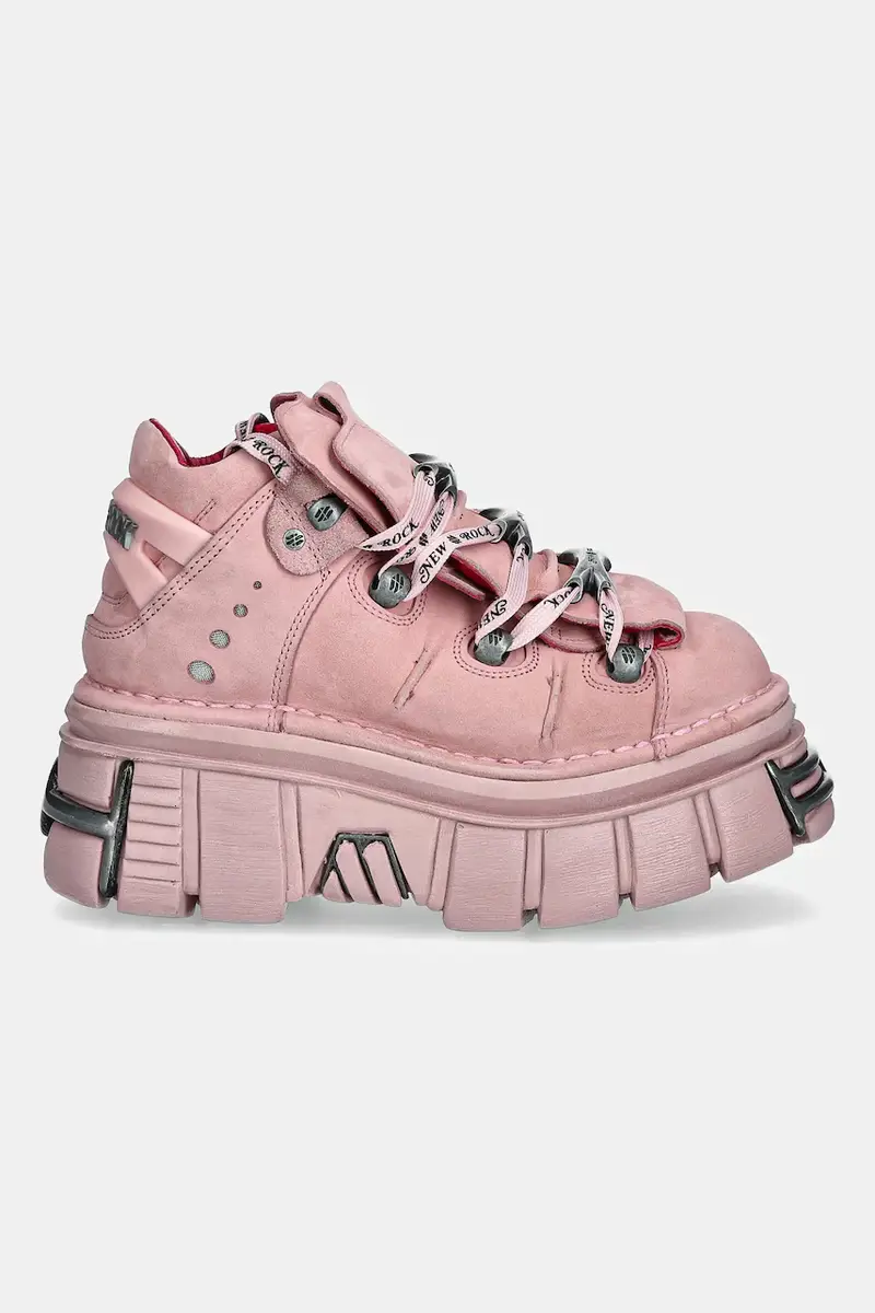sneakers in camoscio Nobuk Rosa, Tower Rosa C73 E14 Acero donna colore rosa M-106-C158 miniatura 2